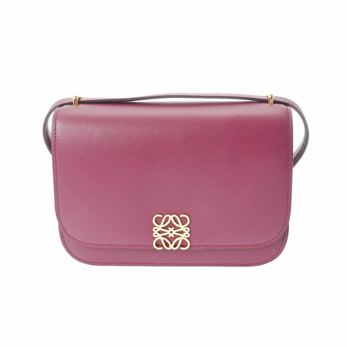 Loewe Goya Purple Reddish Purple Silk Calf Shoulder Bag
